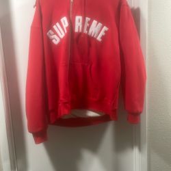 red supreme hoodie