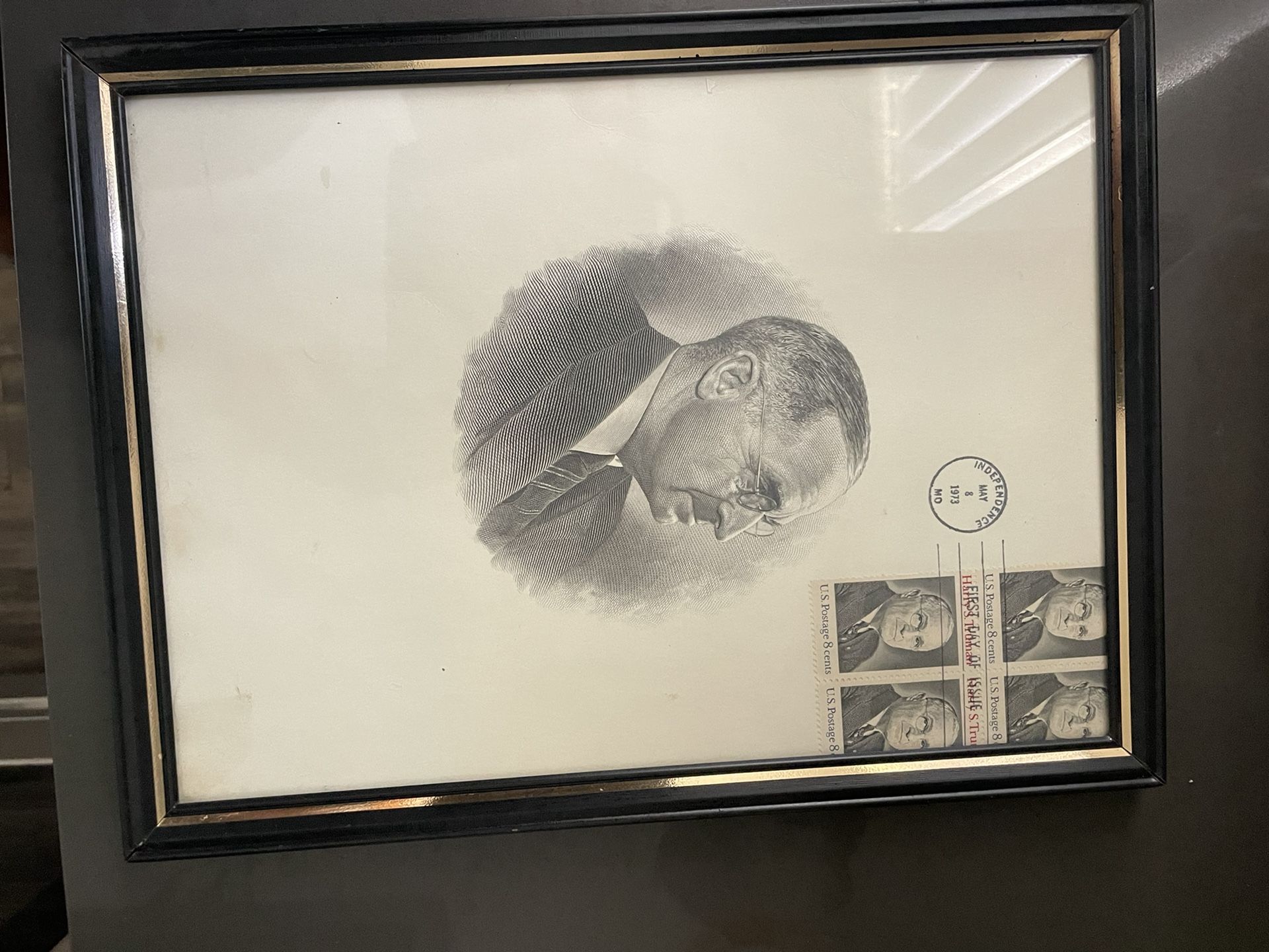 Collectables This is Extremely Rare Vintage Original RARE Harry Truman framed Print And postage stamps