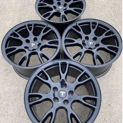 19” Tesla Model S Plaid Gloss Black Wheels Rims 