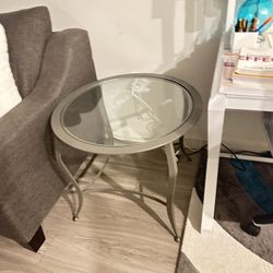 For Sale Grey End Tables With Glass Surface