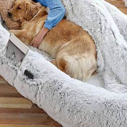 Human Dog Bed W Matching Pillow & Blanket Super Comfy, Super Soft From Costco NEW 