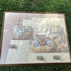 Vintage Southwestern Oil painting ON CANVASS Ferrante 52" X 42"