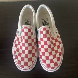 Vans Red Checkered Slip-On Canvas Shoes