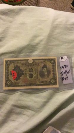 1930 Japan 10 Yen Banknote