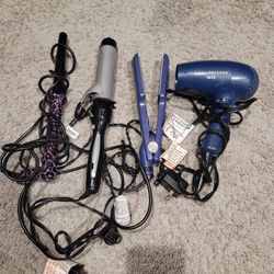 Flat Iron, Blow Dryer,  Curler, Wand
