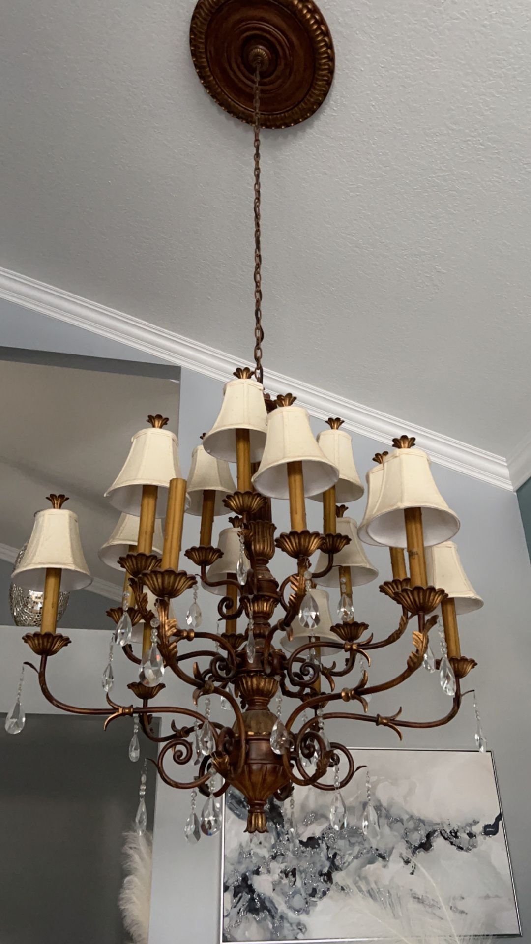 Vintage Bronze Chandelier