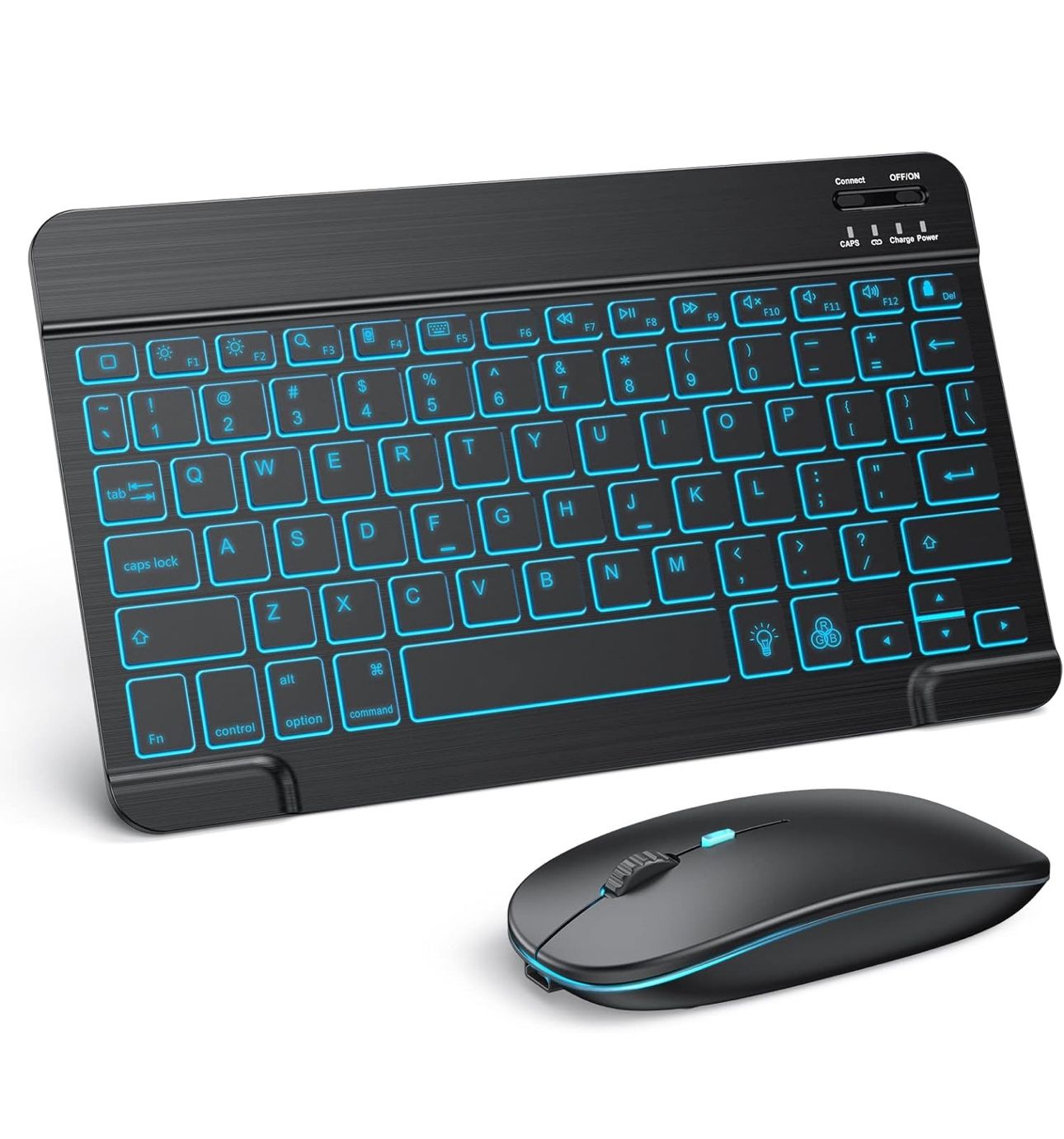 TECURS Bluetooth Keyboard and Mouse Combo for iPad - Rechargeable Wireless Keyboard & Mouse