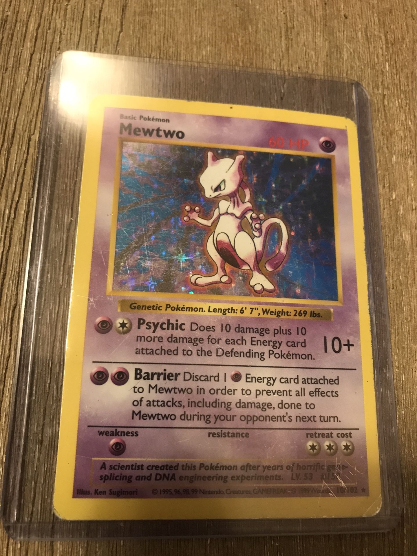 Shadowless Mewtwo original base set Pokémon card