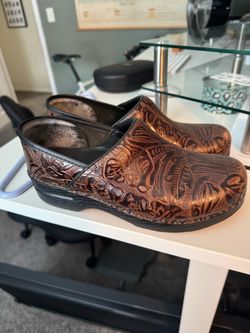 Dansko Clogs Tooled Leather