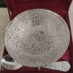 Silver Plated Bowl With Spoon And Gift Box