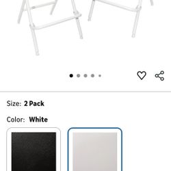 Amazon Basics Folding Stool with footrest, 300lb Capacity, 24" Height, White, Set of 2