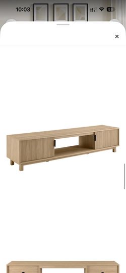Red Barrel Studio Farmann Reeded 2-Door TV Stand (Coastal Oak, 70”)