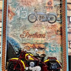 Motorcycle Decoupage Art Vintage Motorcycle 