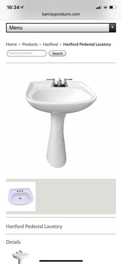Hartford pedestal sink lav4 cc