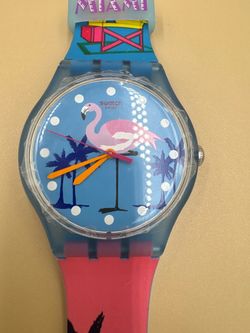 Swatch Watch MIAMI VIBES Limited Edition Art Deco Flare BRAND NEW GIFT BOX 2016