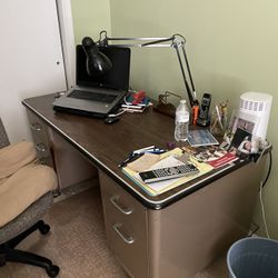 Industrial Desk And Side Desk