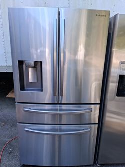 🥶$240 Samsung 4-Door Stainless Steel Refrigerator Works Great🥶90-Day Warranty🥶Delivery Or Pick Up Available🥶(Stockbridge)🥶