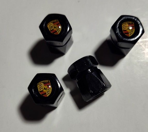 Set Of 4 New Wheel Tire Caps Air Valve Stem Cover For Porsche Car