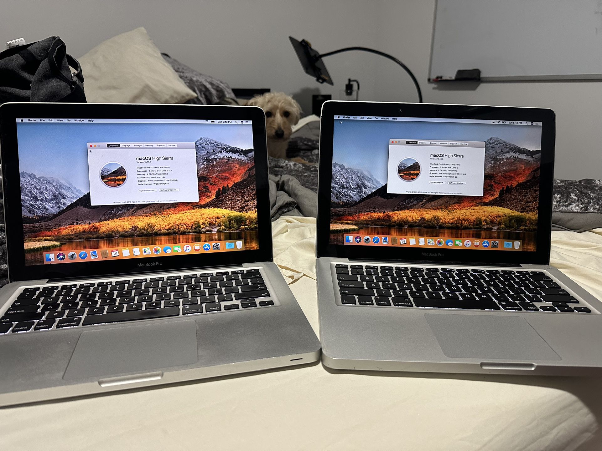 Two Apple MacBook Pro 13 Inch 2010 2011