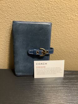 Coach Blue Leather/Suede Passport Holder