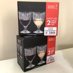 Riedel Fire All Purpose Crystal Glass Set of 4 Drinking Wine Glasses Made in Germany