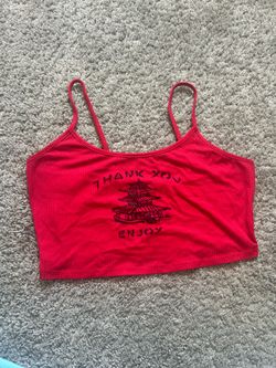 Julia by love J Red graphic crop top Medium