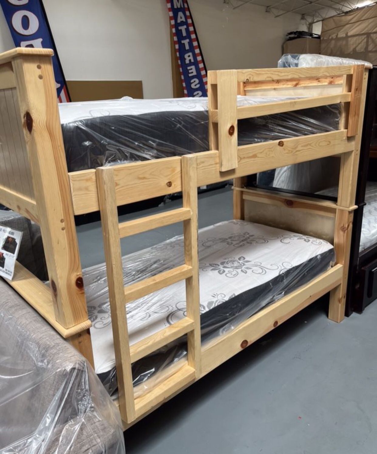 Twin-Twin Bunk Bed With Mattress Included