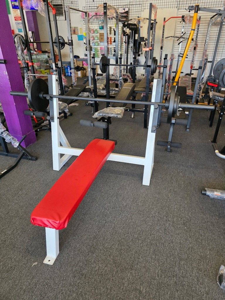 Olympic Bench Press And Weights