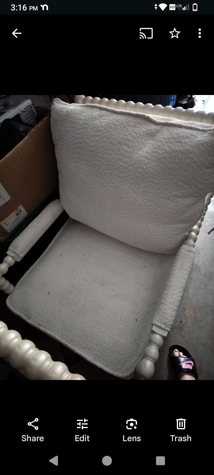 Wooden Frame Chair With A Ottoman