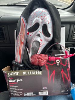 Bleeding Ghost Face Halloween Costume Boys XL