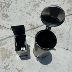 🗑️ Stainless Steel Step Trash Can Set – Clean & Modern Look! 🗑️ both