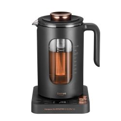 Electric Tea Kettle, INTASTING Glass Electric Kettle with tea Infuser and Precise knob temperature control, 1200W Fast Heating, BPA-Free, Easy to Clea