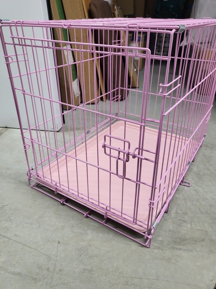 Small Collapsible Pink Crate Kennel