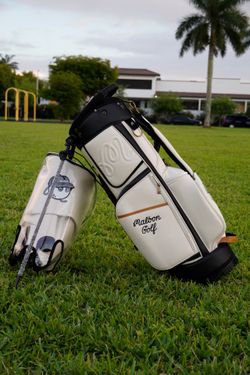 Malbon Golf Cream/Black Stand Bag