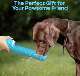 lesotc Dog Water Bottle, 35OZ Portable Dog Bowl Dispenser, Leak Proof Foldable Pet Water Bottle Travel Bowl Accessories for Outdoor Walking and Hiking
