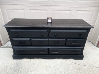 Beautiful Refinished Black Dresser 