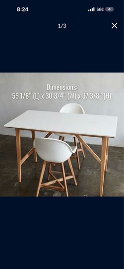 ▫️🔥 Pick up now! stylish white rectangular table with 2 stools-NEAR USC-EASY PICK UP