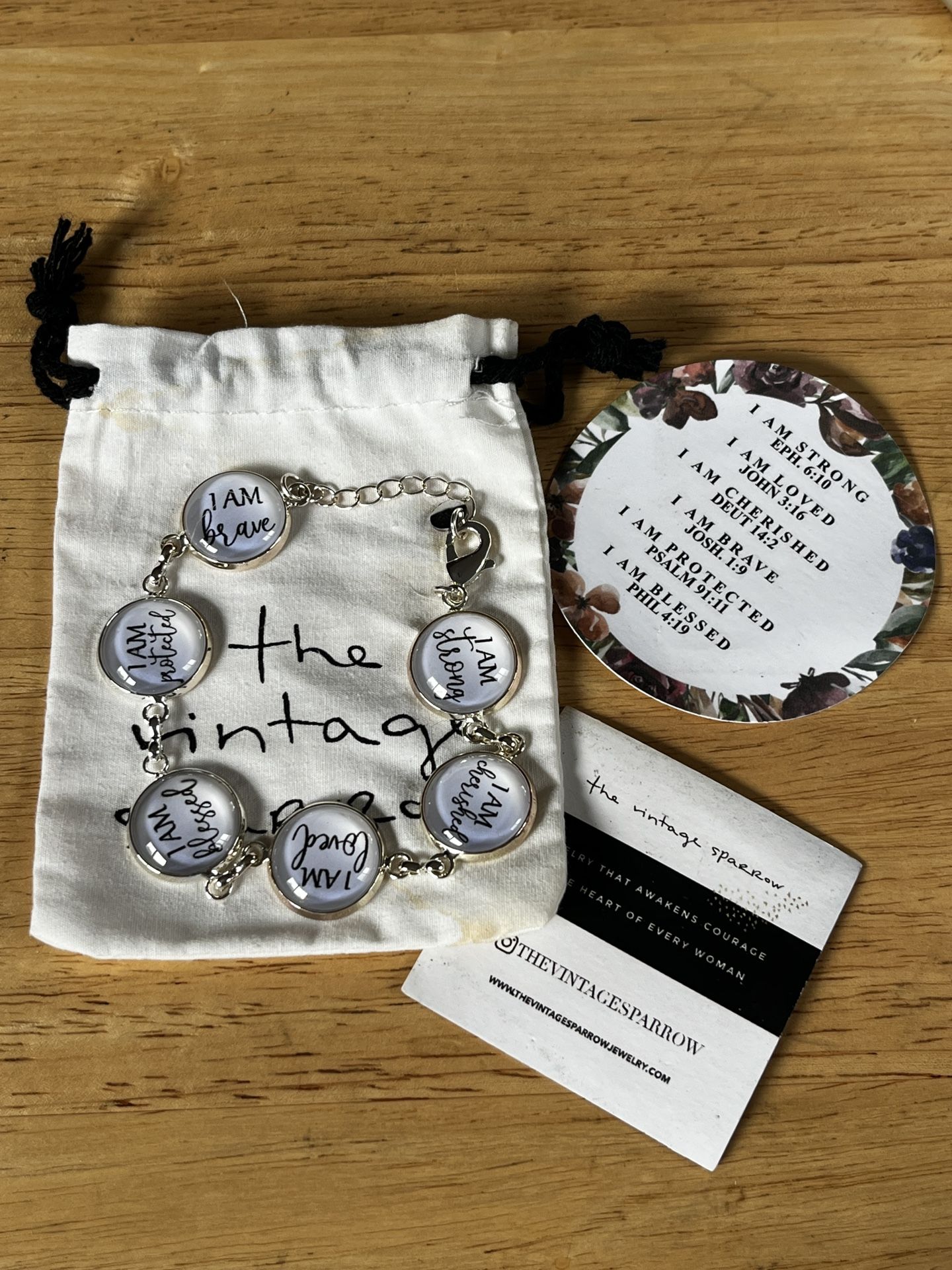 Silver Bracelet With Encouraging Words