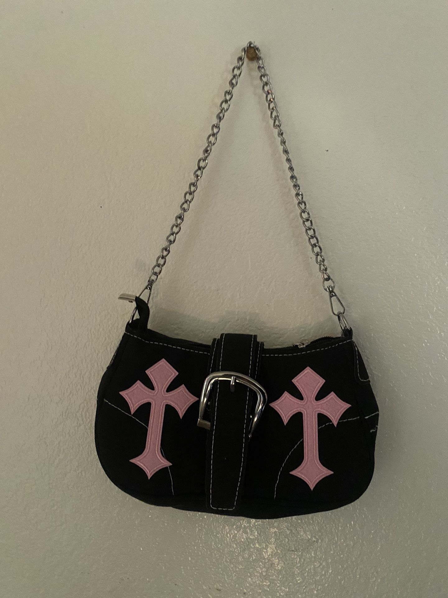 pink&black cross purse 