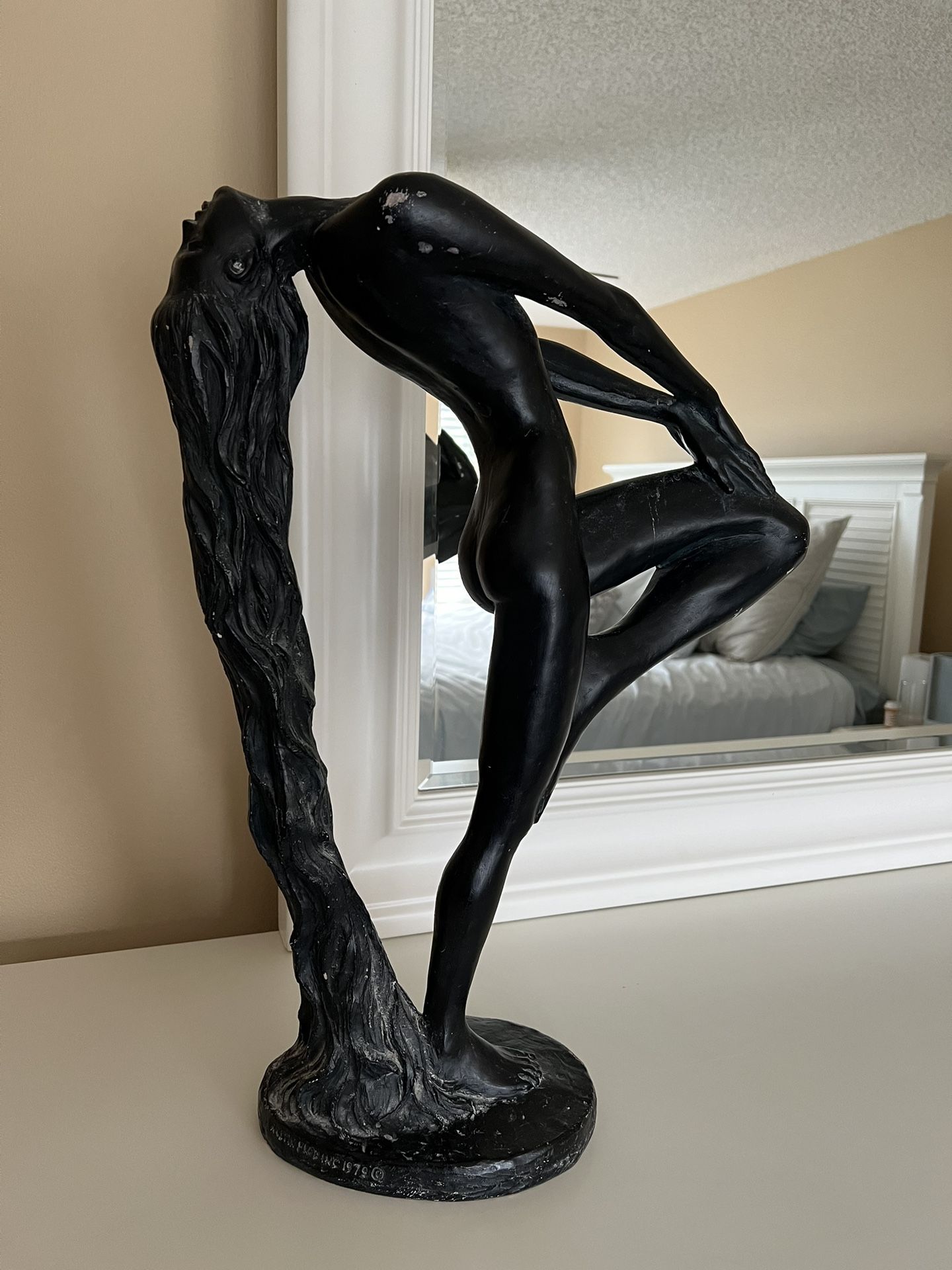 Vintage Klara Sever "Sultry Awakening" Sculpture, Signed on base. Cast by Austin Productions, 1979