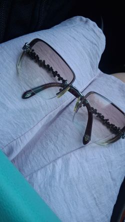 Tiffany's Rimless Glasses with Crystal Embellishments
