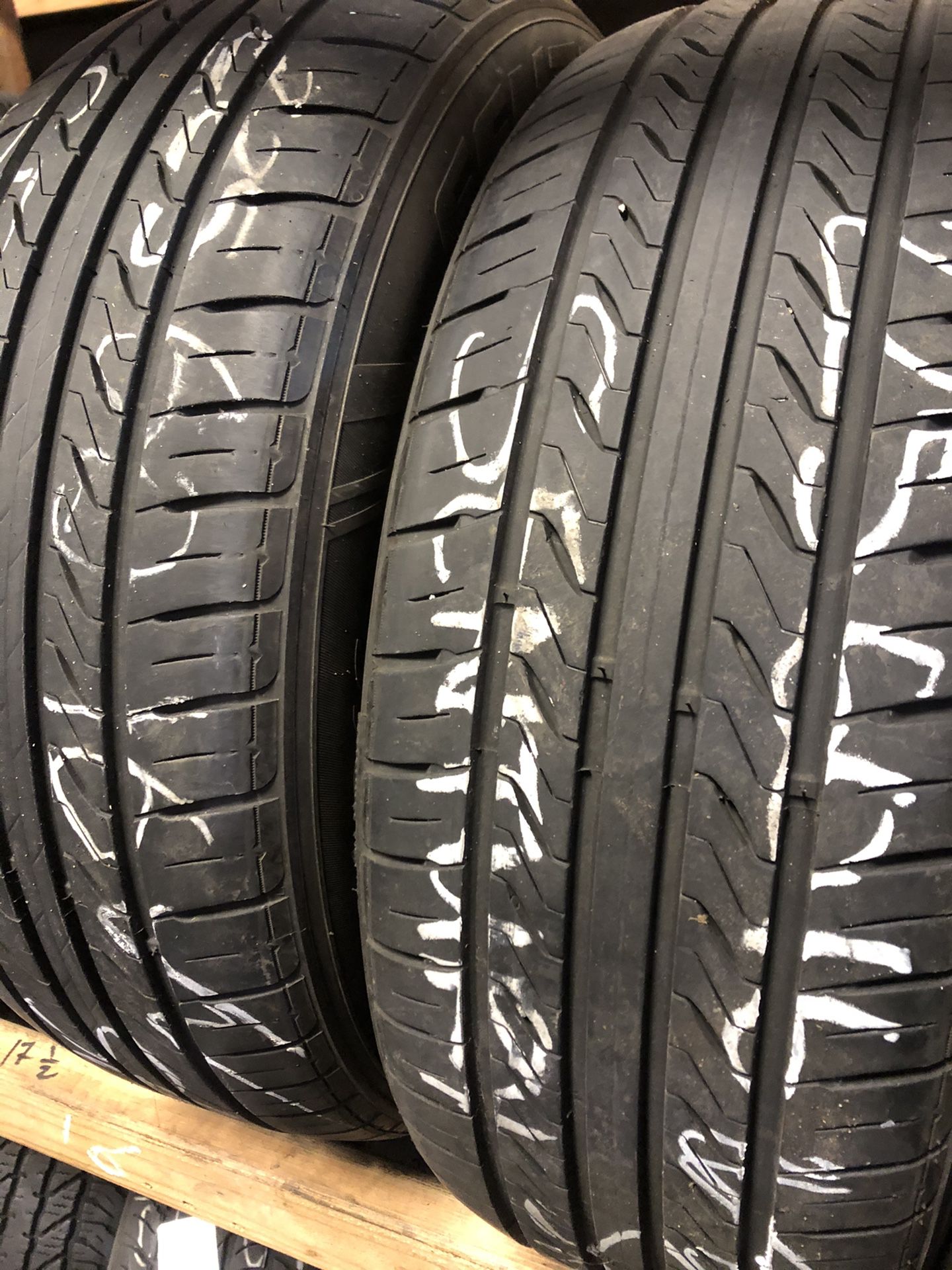 Matching pair (2) 225 60 16 tires for only $38 each with FREE INSTALL!!!