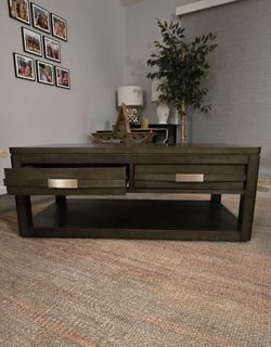 Furniture & Home Decor – Coffee Table, Side Tables, Chair, Lamp & Plant Stand
