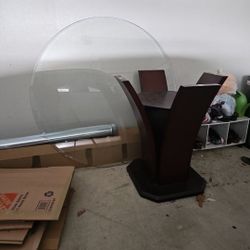 Glass Dinning Table And 2 Chairs 