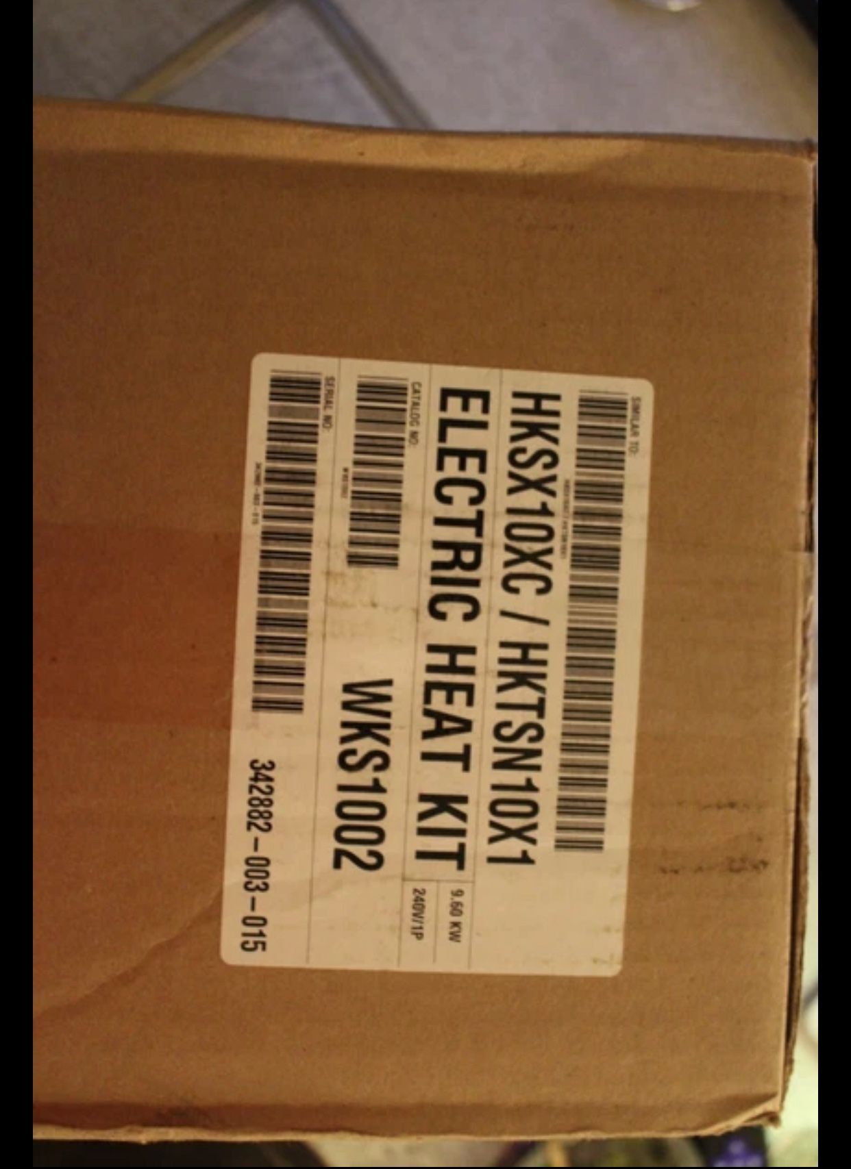 HKSX10XC 10 Kw 208/240 V 1 Phase Electric Heat Kit