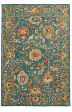 8’x10’ Floral Wool Area Rug