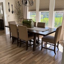 Wood Table With Six Chairs From Living Spaces