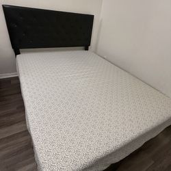 Queen Bed Frame + IKEA 8” Mattress + Faux Leather Headboard – Moving Sale – Edmond