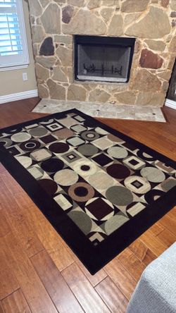 Modern Geometric Area Rug – Large Size – Neutral Colors