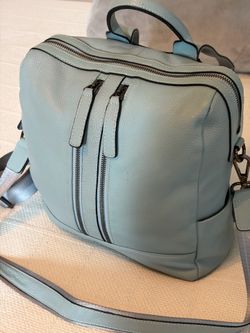 Powder Blue Backpack Purse